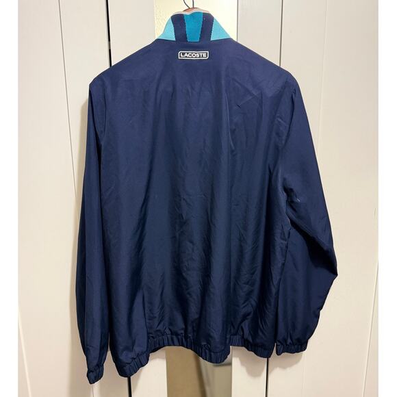 Lacoste Sport Dark Blue Full Zip Track Jacket Men's XL Multicolor Collar - Picture 2 of 15